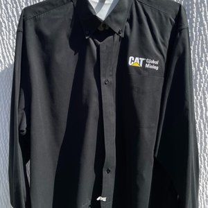 Black Caterpillar button down work shirt XL